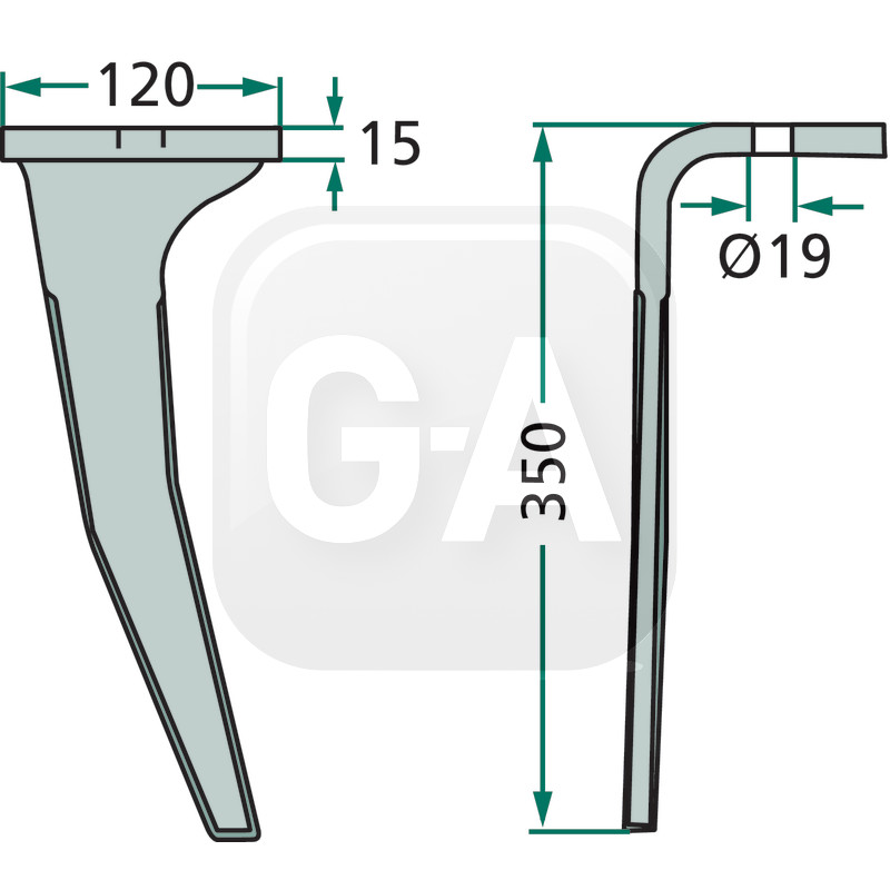 Dent herse rotative